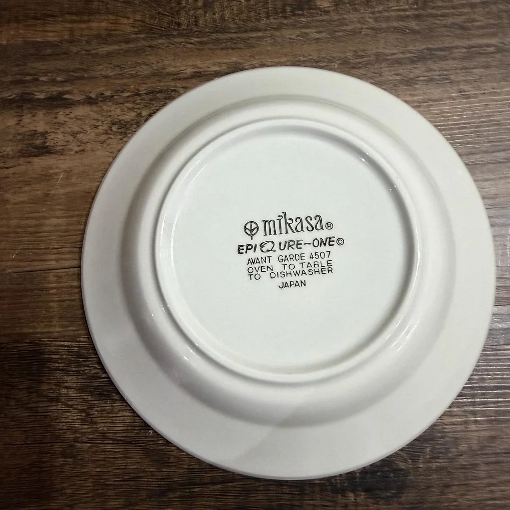 4 VTG 70s Mikasa Avant Garde A507 Soup Cereal Bowls 7.5 Inch Black White MCM